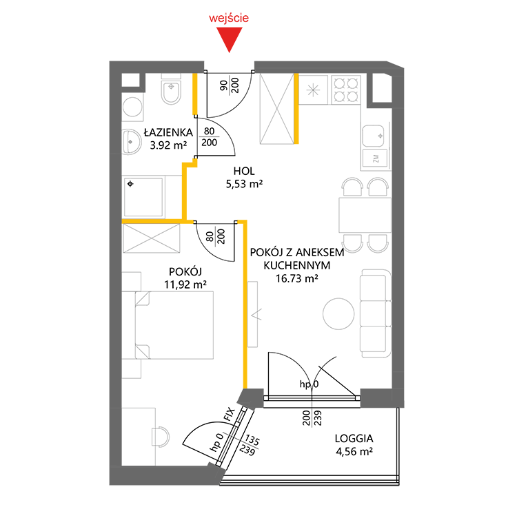 2 кімнат · 38,1 m² · Поверх 1 · Квартира 6