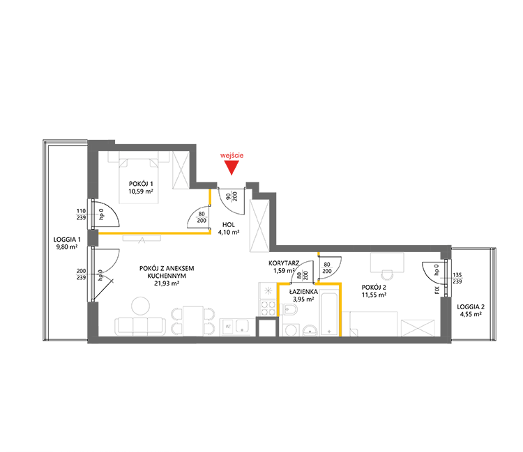 3 кімнат · 53,7 m² · Поверх 1 · Квартира 8