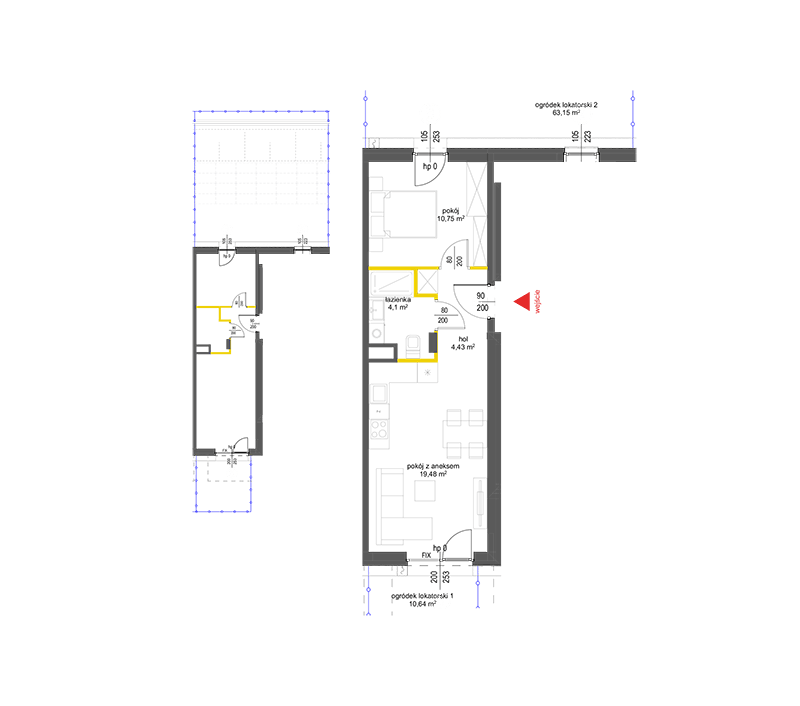 2 rooms · 38,8 m² · Floor 0 · Unit 41
