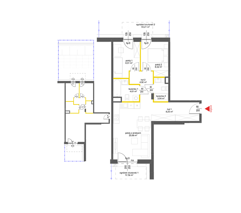 3 rooms · 58,6 m² · Floor 0 · Unit 53