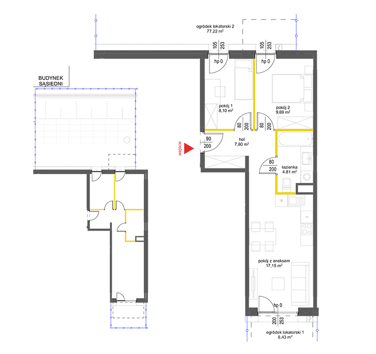 3 pokoje · 47,6 m² · Piętro 0 · Lokal 40