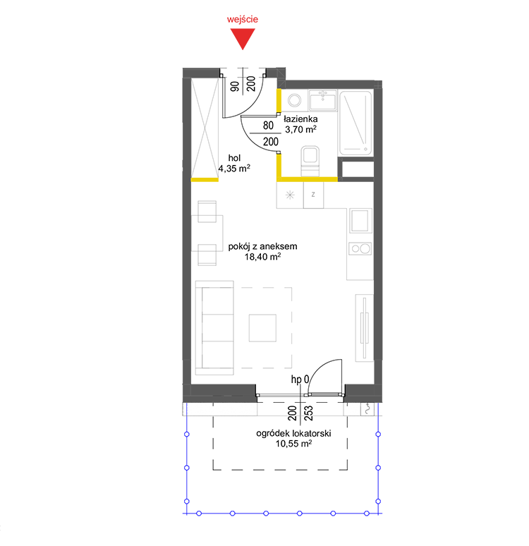 1 pokój · 26,5 m² · Piętro 0 · Lokal 41