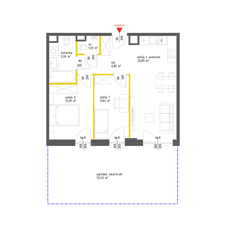 3 rooms · 55,6 m² · Floor 0 · Unit 42