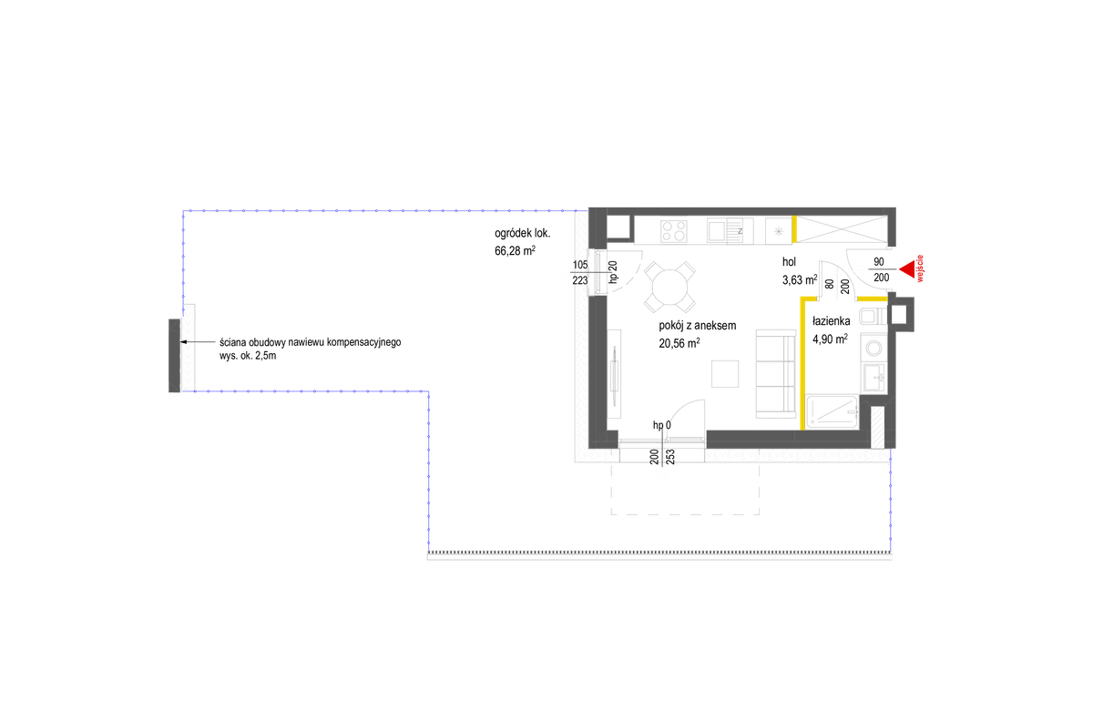 1 room · 29,1 m² · Floor 0 · Unit 75
