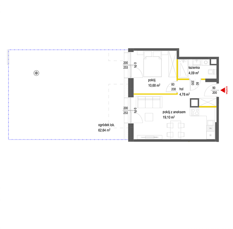 2 rooms · 38,7 m² · Floor 0 · Unit 76