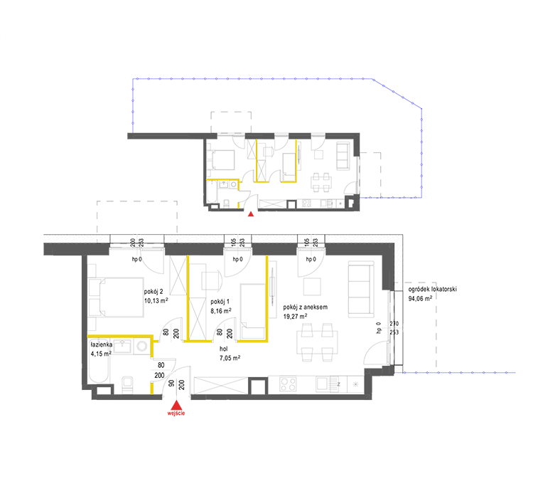3 rooms · 48,8 m² · Floor 0 · Unit 61