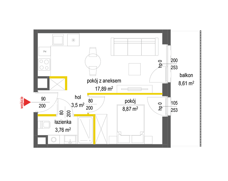 2 кімнат · 34 m² · Поверх 5 · Квартира 103