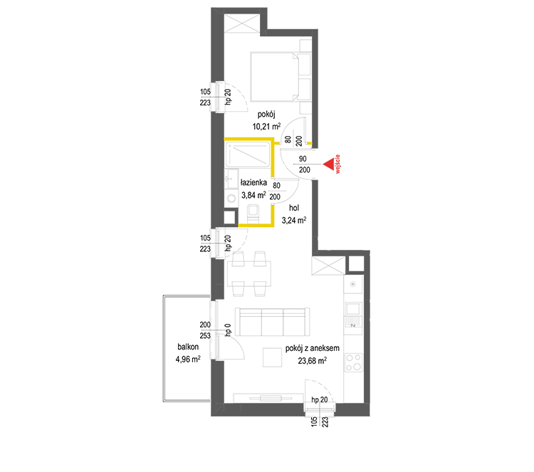 2 кімнат · 41 m² · Поверх 2 · Квартира 14