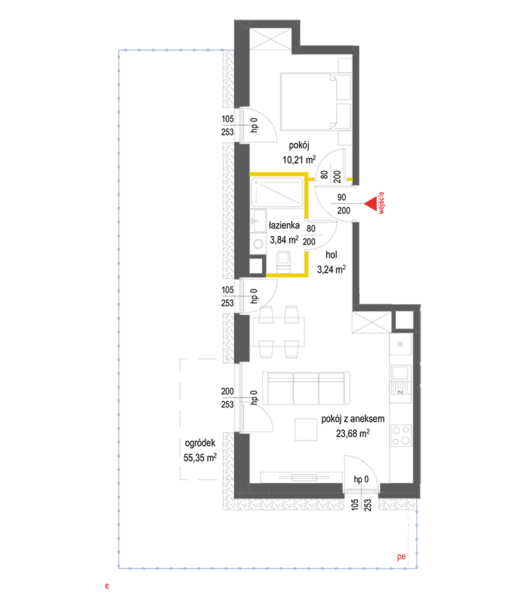 2 кімнат · 41 m² · Поверх 0 · Квартира 2