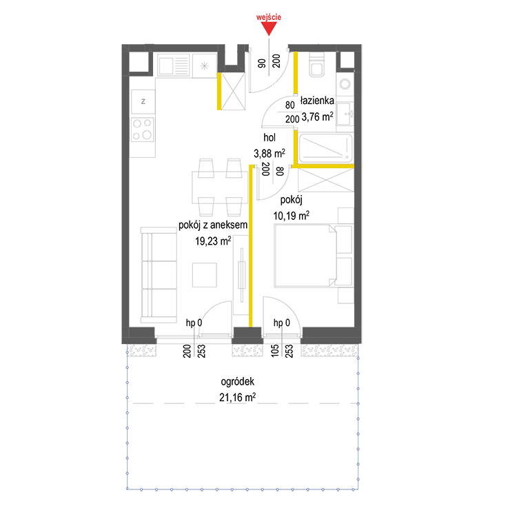 2 кімнат · 37,1 m² · Поверх 0 · Квартира 35