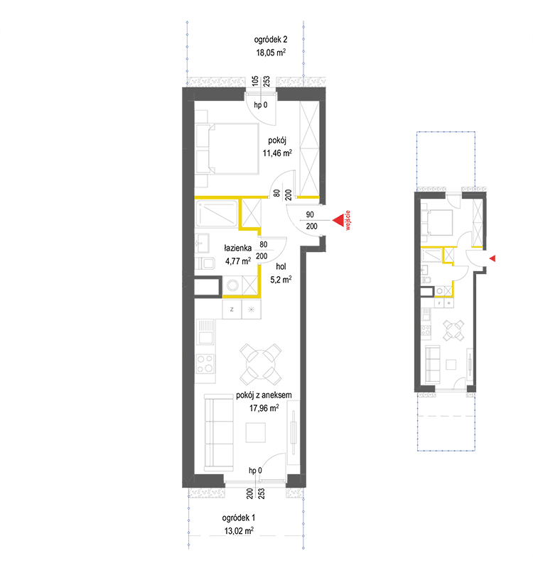 2 кімнат · 39,4 m² · Поверх 0 · Квартира 36