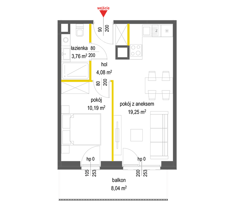 2 кімнат · 37,3 m² · Поверх 5 · Квартира 54