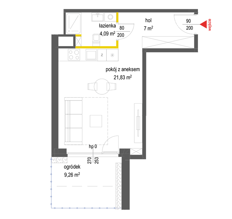 1 кімната · 32,9 m² · Поверх 0 · Квартира 57
