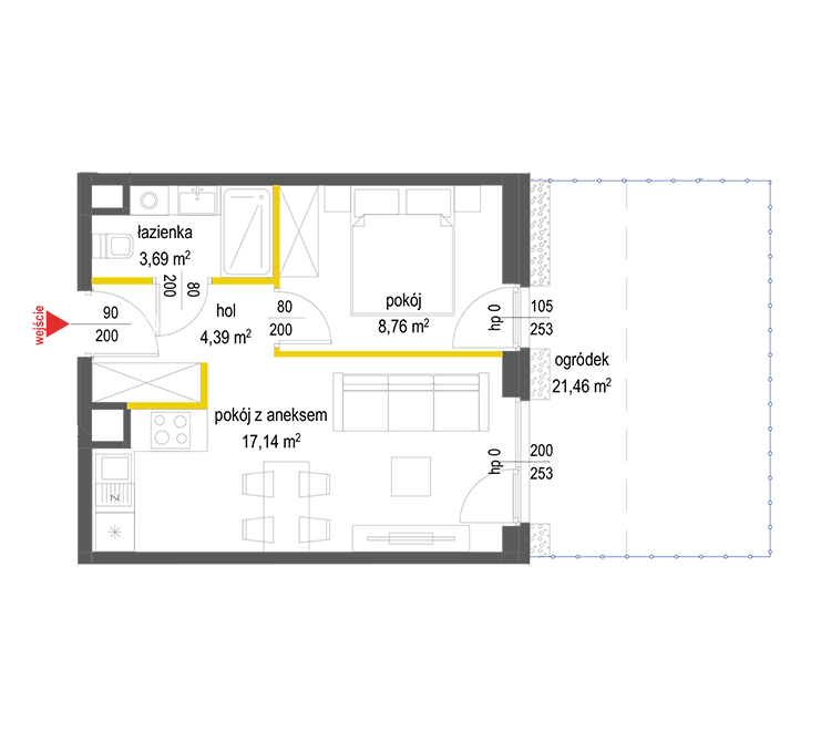 2 кімнат · 34 m² · Поверх 0 · Квартира 60