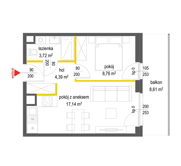 2 кімнат · 34 m² · Поверх 2 · Квартира 75