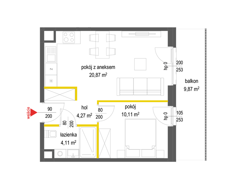 2 кімнат · 39,4 m² · Поверх 3 · Квартира 83