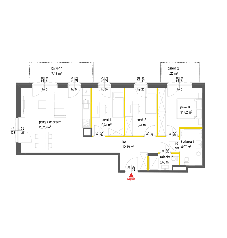 4 rooms · 76,5 m² · Floor 2 · Unit 28