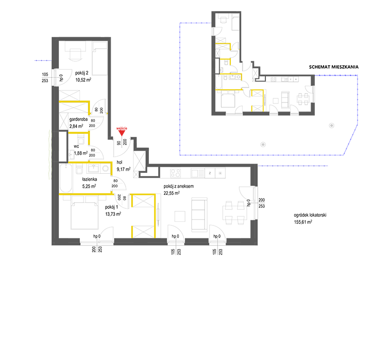 3 rooms · 65,9 m² · Floor 0 · Unit 95