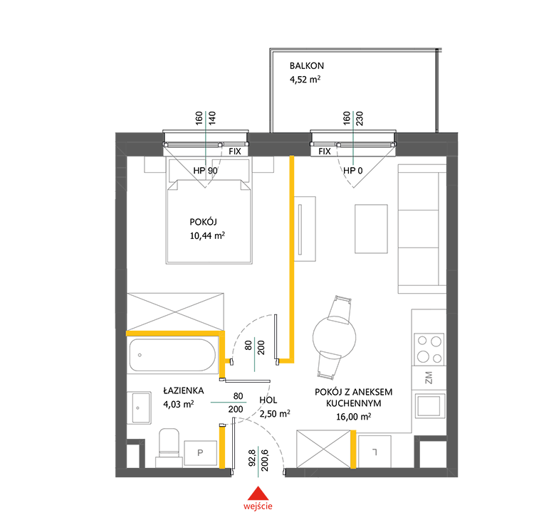 2 rooms · 33 m² · Floor 1 · Unit 139