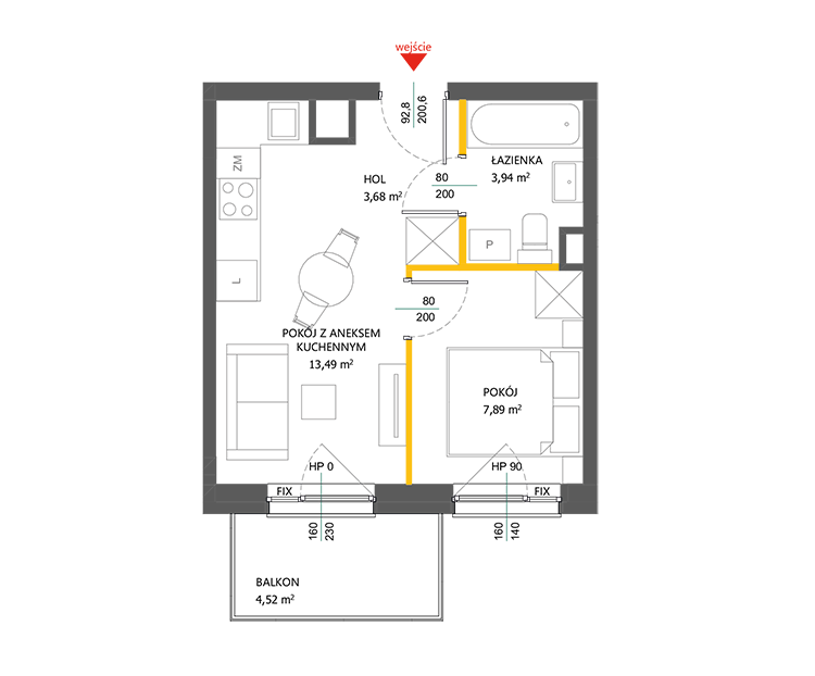 2 rooms · 29 m² · Floor 2 · Unit 59