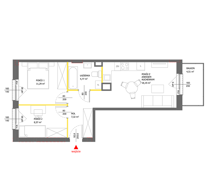 3 кімнат · 50,1 m² · Поверх 3 · Квартира 20