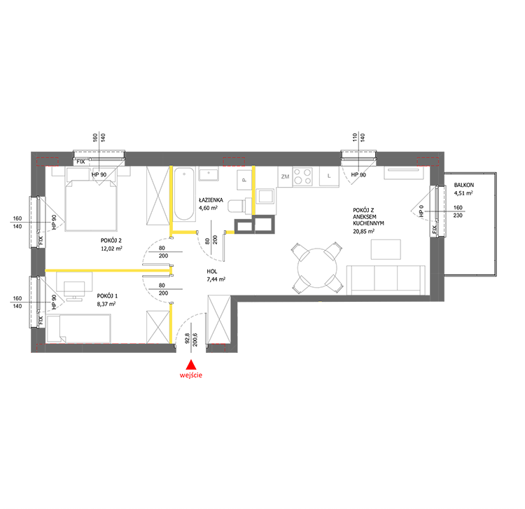 3 кімнат · 53,3 m² · Поверх 1 · Квартира 3