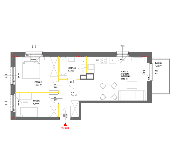 3 кімнат · 53,3 m² · Поверх 2 · Квартира 6