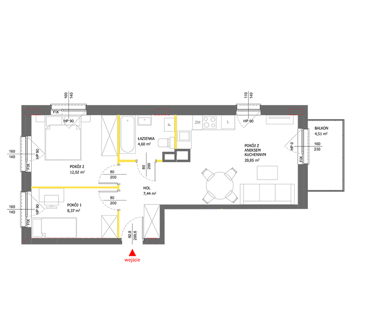 3 кімнат · 53,3 m² · Поверх 3 · Квартира 9