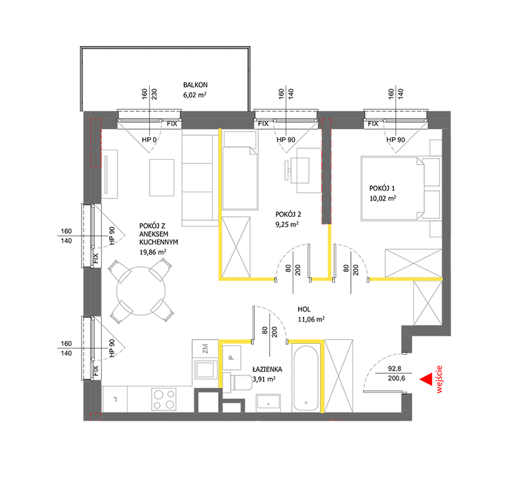 3 кімнат · 54,1 m² · Поверх 1 · Квартира 37
