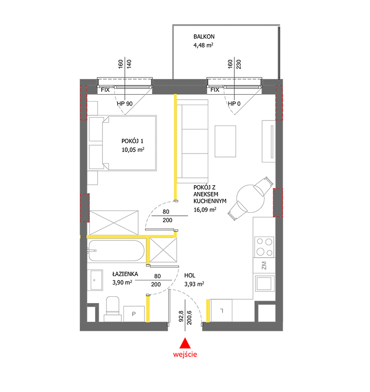2 кімнат · 34 m² · Поверх 3 · Квартира 65