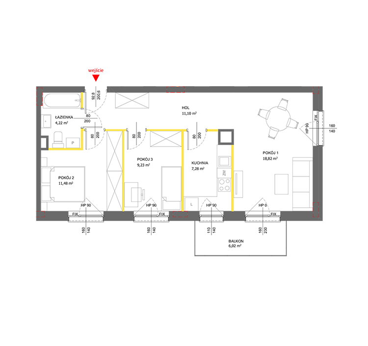 3 кімнат · 62,1 m² · Поверх 1 · Квартира 129