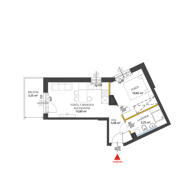 2 комнаты · 36,2 m² · Этаж 2 · Квартира 17