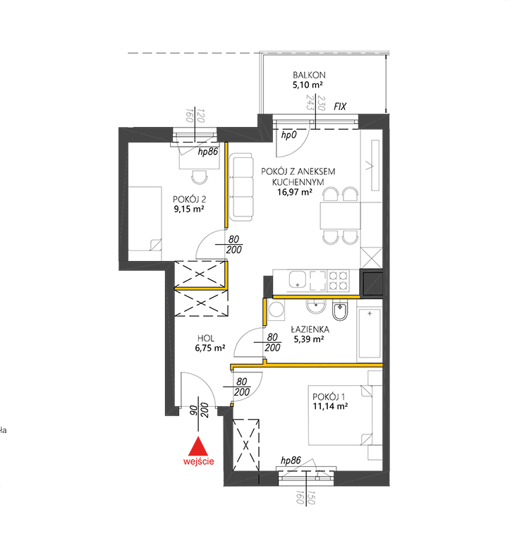 3 комнаты · 49,4 m² · Этаж 3 · Квартира 18