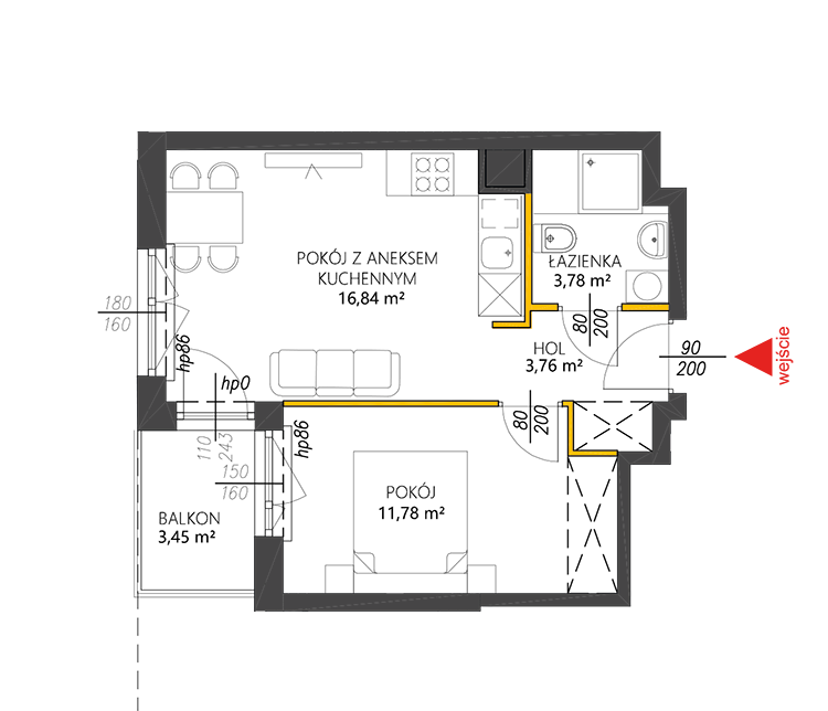 2 комнаты · 36,2 m² · Этаж 3 · Квартира 37