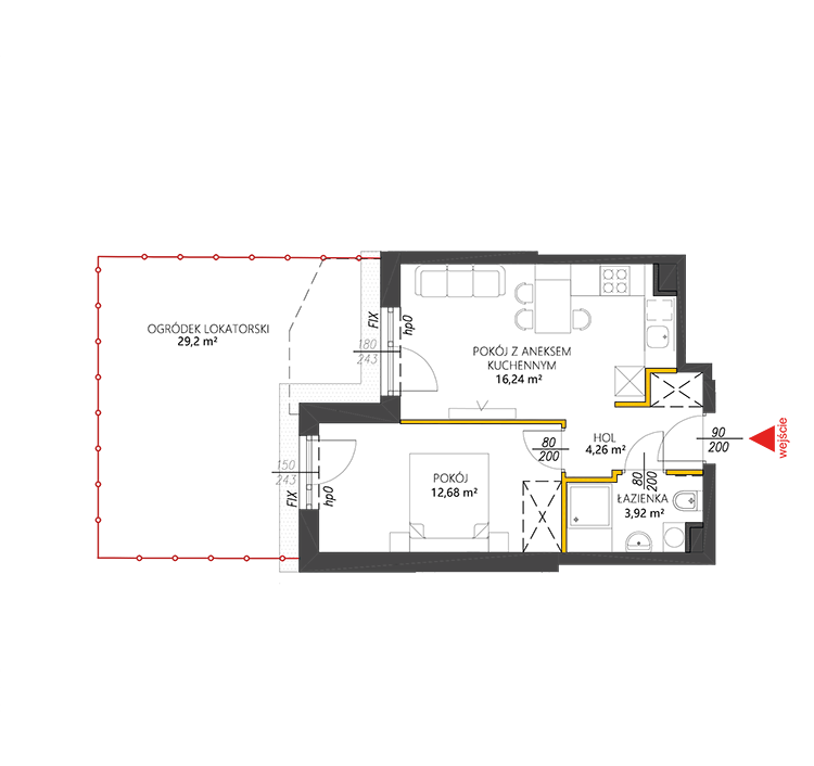 2 комнаты · 37,1 m² · Этаж 0 · Квартира 39