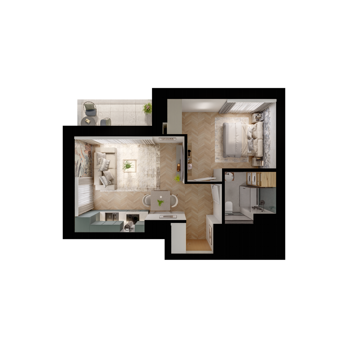 2 rooms · 35,8 m² · Floor 11 · Unit 261