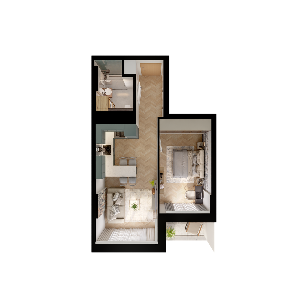 2 rooms · 37,9 m² · Floor 9 · Unit 250