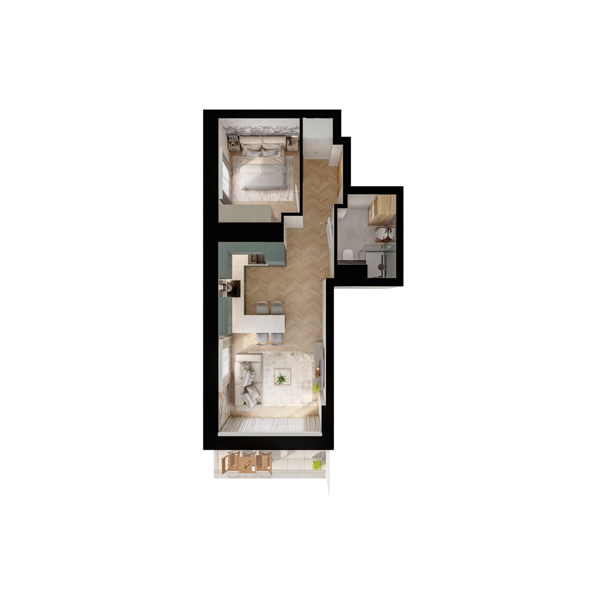 2 rooms · 37,9 m² · Floor 13 · Unit 278