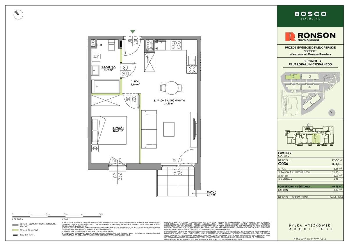 2 комнаты · 40,6 m² · Этаж 2 · Квартира C036