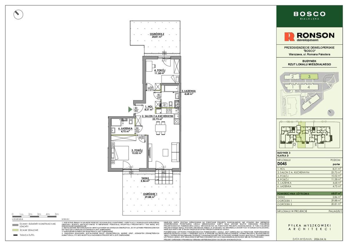 3 комнаты · 68,1 m² · Этаж 0 · Квартира D045