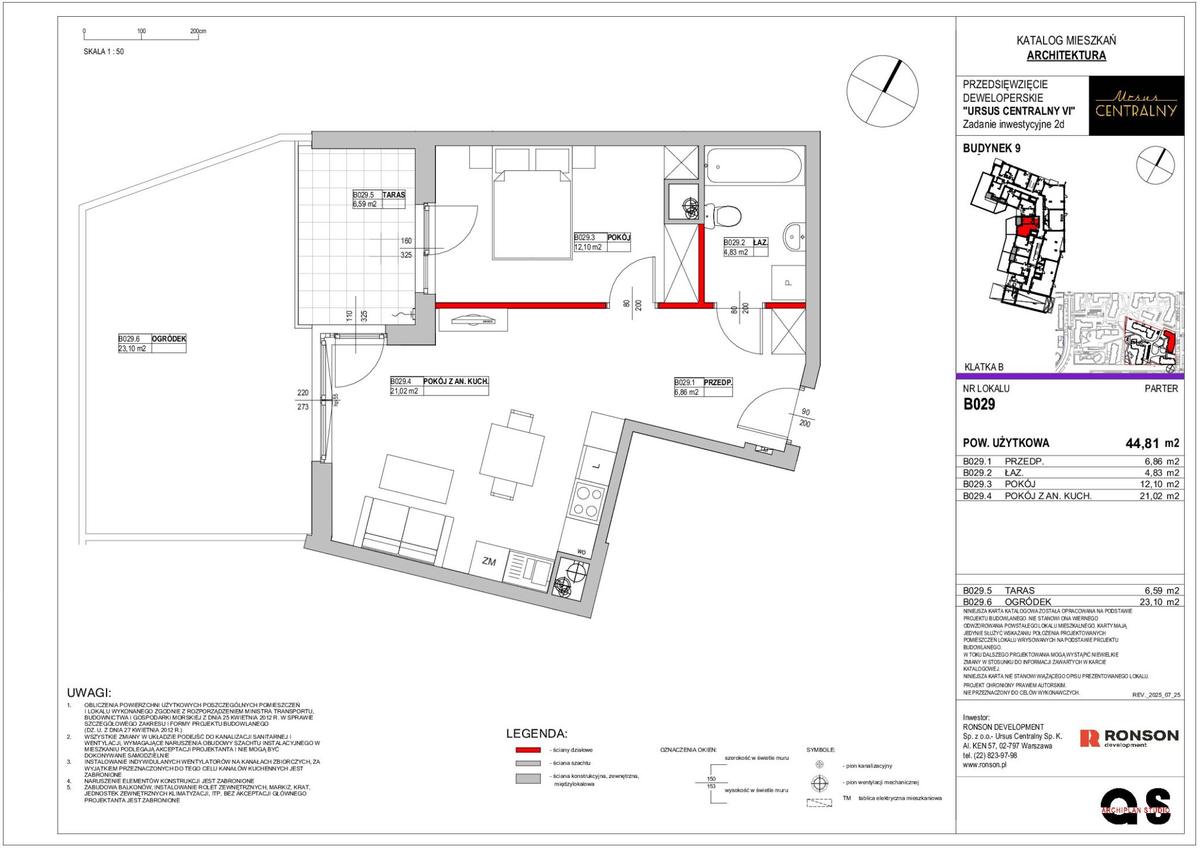 2 комнаты · 44,8 m² · Этаж 0 · Квартира B029