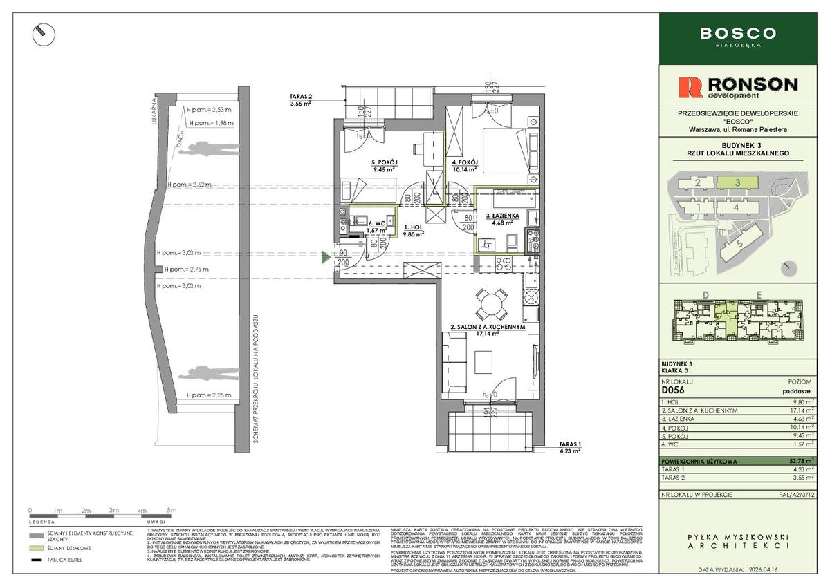 3 комнаты · 52,8 m² · Этаж 3 · Квартира D056