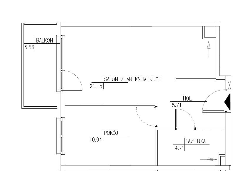 2 комнаты · 42,5 m² · Этаж 4 · Квартира RR/6B/E/4/7